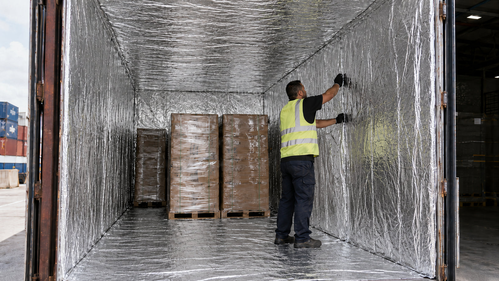 Sea container transport: prevent condensation and heat damage